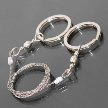 

55cm Silver Stainless Steel Wire Saw Emergency Travel Kit Camp Hike Scroll Outdoor Survive Tool Hunt Flint Cut Equipment