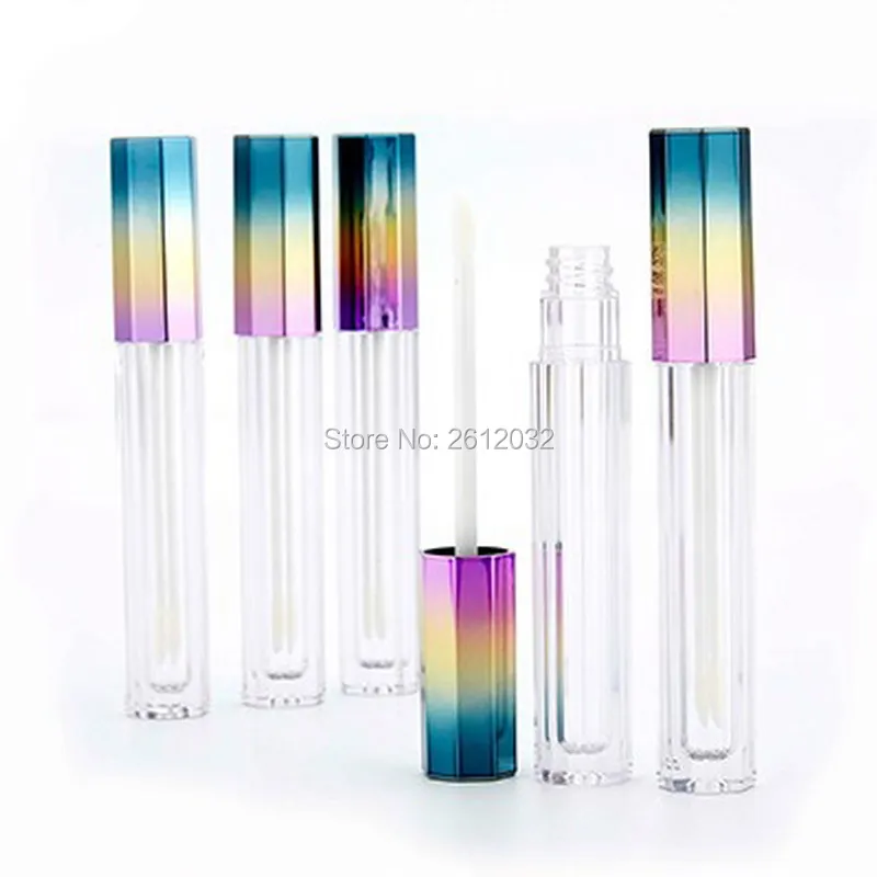 100pcs 5ML Empty Octagonal 3 Color Gradient Lip Gloss Tube