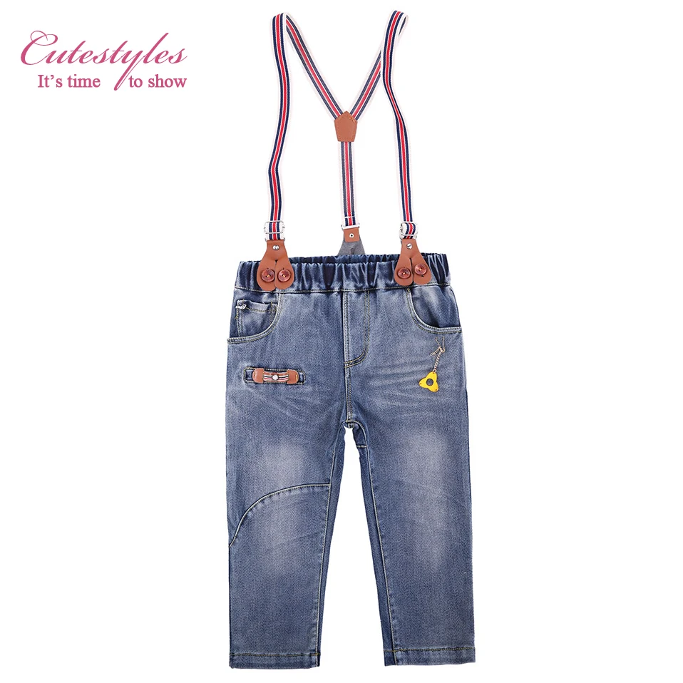 Cutestyles Retail Hot Selling Boys Jeans Overall Pants Loose Style With