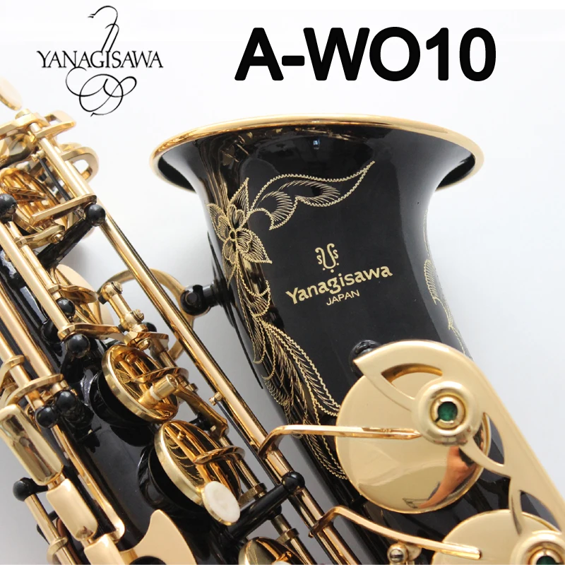 

Brand New YANAGISAWA Alto Saxophone A-WO10 Black Nickel Gold Professional Alto Sax Black Lacquer Mouthpiece Reeds Neck