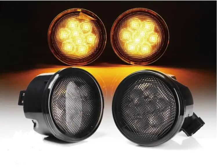 Promotion ! New 1pair Smoked Amber Parking Side Marker LED Light Front for Fender Jeep Wrangler JK | Автомобили и мотоциклы