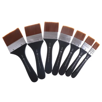 

1Pc Paint Brush Long Flat Head Cleaning Brush Gouache Acrylic Painting Brush Oil Brush Painting Wall Drawing Toys