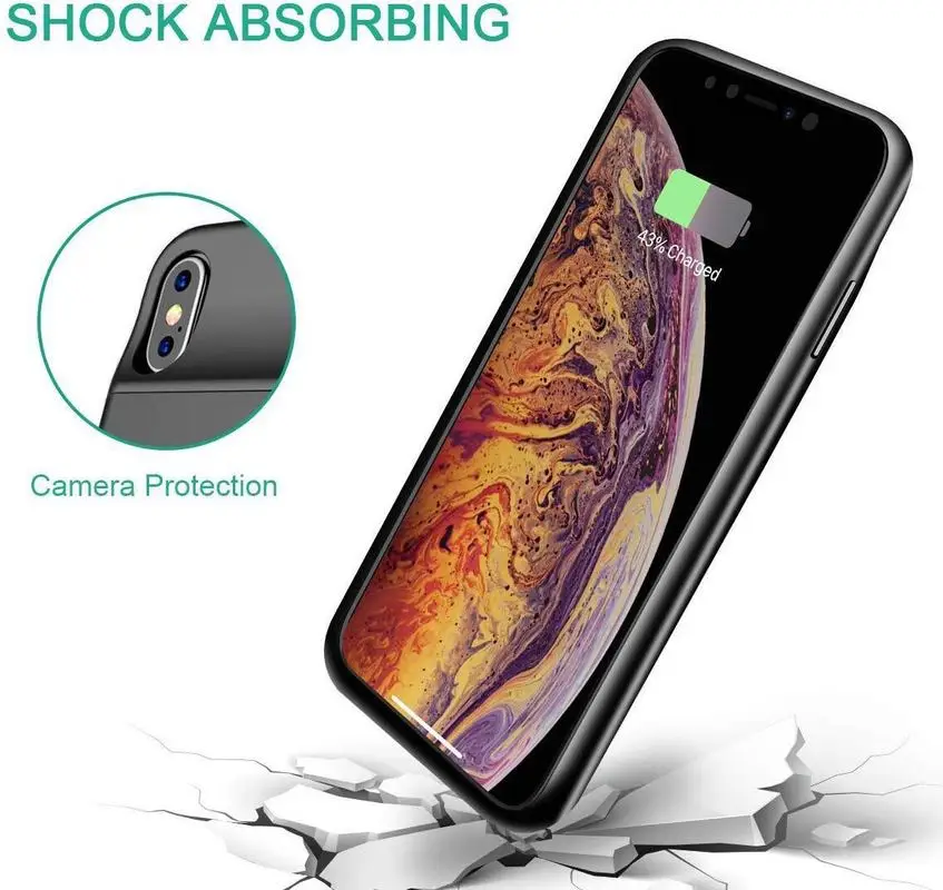 Neng 3200 мАч для Iphone X Xs аудио зарядка Черный Защитный внешний аккумулятор зарядное