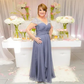 

Wedding Guest Dresses 2019 Crystal Beading Mother of the Bride Dresses Plus Size vestido de noiva Wedding Party Dress Long Pleat