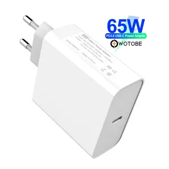 

WOTOBE Type-C Wall Charger, USB C 65W Power Adapter PD/QC3.0 For MacBook Pro/Air iPad Pro 2018 iPhone For Samsung huawei Nexus