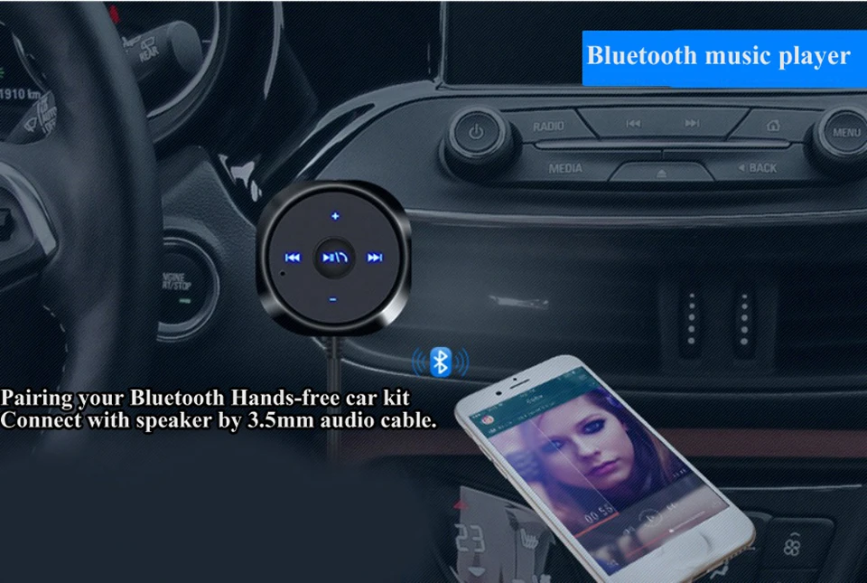 Автомобильный комплект громкой связи Bluetooth MP3 аудио музыкальный приемник адаптер USB зарядное устройство Магнитная база MP3 A2DP 3,5 мм AUX для iphone Android