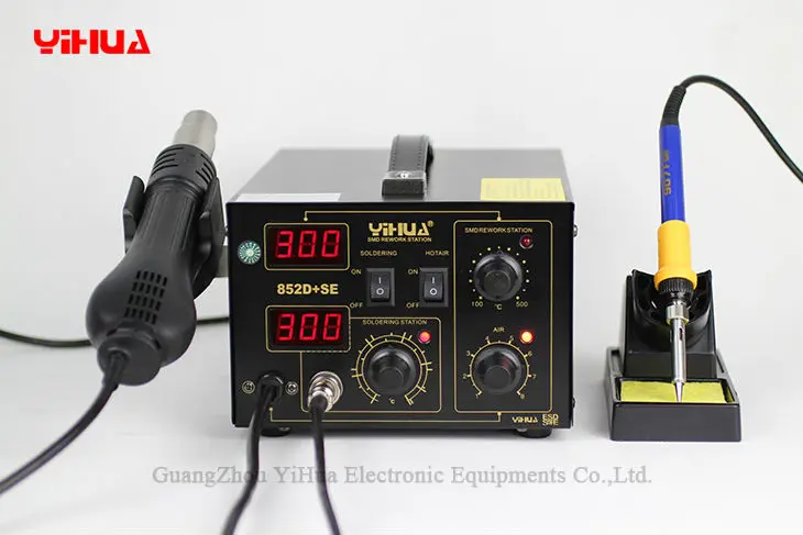 

YIHUA 852D+SE Brushless Hot Air Soldering Warming Up Imported Soldering Iron 2 In 1 Hot Air Soldering Station