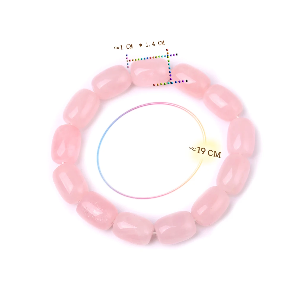 Yumten Овальный розовый кварц натуральный эластичный браслет с камнями бусины для влюбленных женщин личности мужчин мода подарок выживания бродячие дети