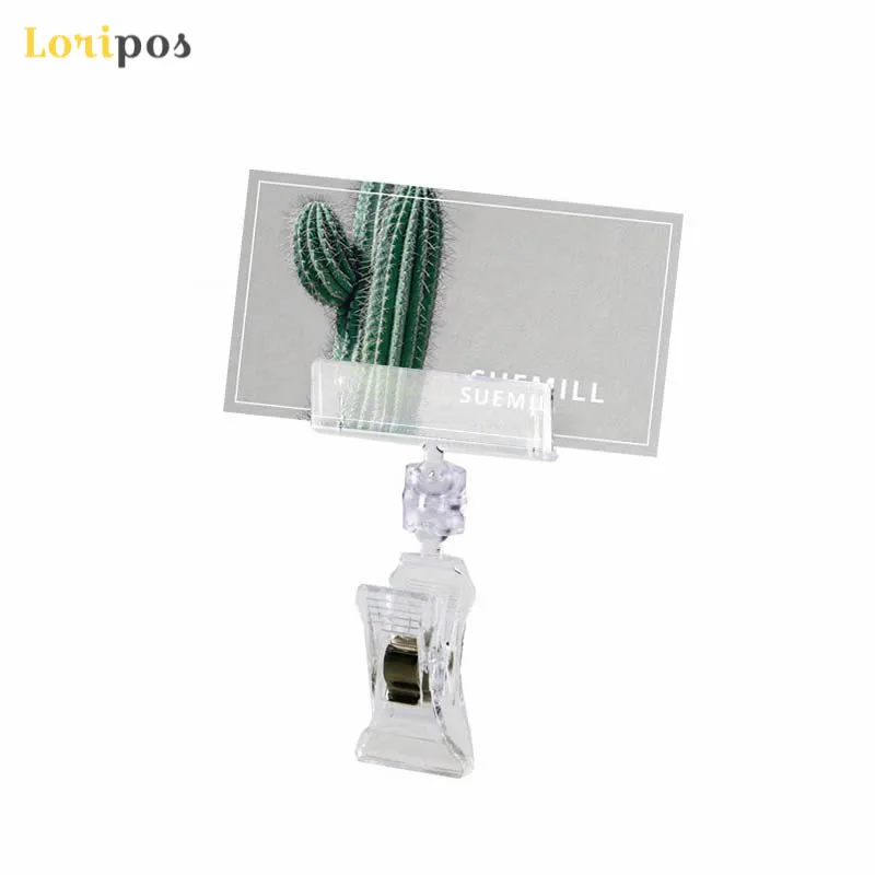

Clear POP Supermarket Or Retail Store Plastic Sign Promotion Paper Card Holder Display Clip By Good Quality&Packing 30pcs