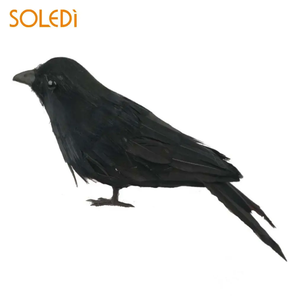 

Black Simulated Crow Realistic Halloween Bird Vivid Lawn Crow Props Ornaments