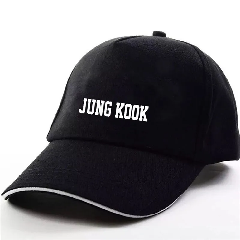 

Kpop Bangtan Boys JUNGKOOK SUGA JHOPE V JIMIN JIN J HOPE The Same Letter Baseball Hat Peaked Cap Black Pink Color