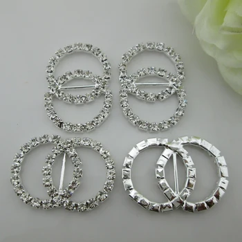 

(BU23 15mm)100pcs two round rhinestone crystal buckle