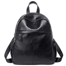 Ms. PU Shoulder bag Fashion Leisure Wild New Large-Capacity Soft Leather Backpack Waterproof Black Backpack Ms. PU Shoulder bag Fashion Leisure Wild New Large-Capacity Soft Leather Backpack Waterproof Black Backpack