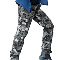 Новый Плюс Размер военные тренировочные мужские камуфляжные штаны карго с множеством карманов Брюки Длинные брюки