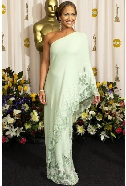 Dubai Jennifer Lopez Celebrity Dresses Asymmetrical One Shoulder