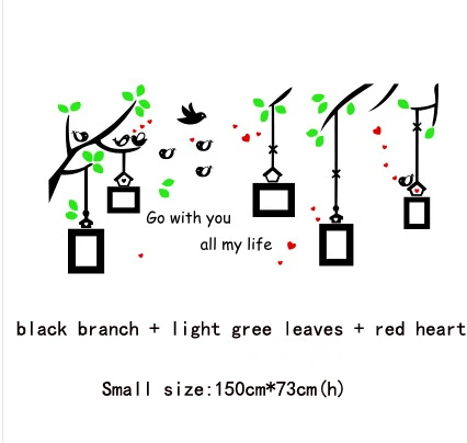 Новое поступление 3d акриловые хрустальные настенные наклейки для детской комнаты дерево птицы фото декора стен детская фоторамка комбинация - Цвет: small size