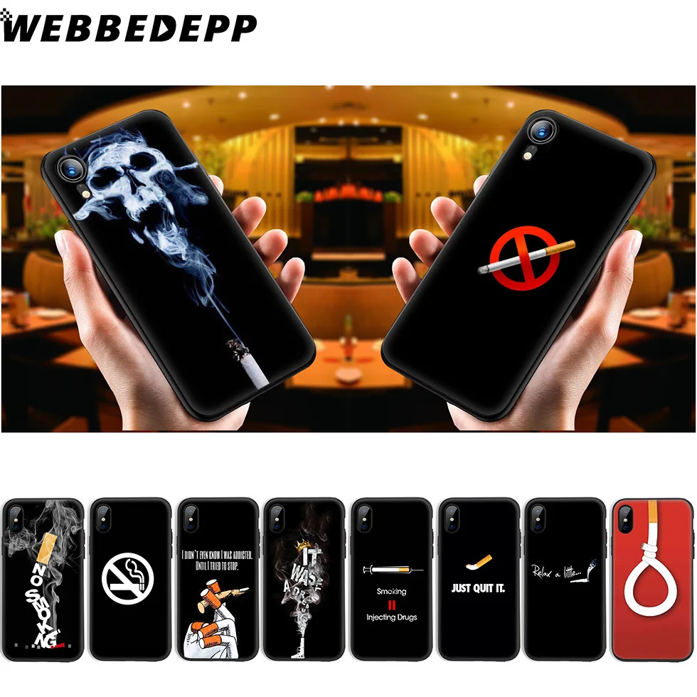 WEBBEDEPP Мягкий силиконовый чехол для сигарет не курит iPhone 11 Pro Xr Xs Max X или 10 8 7 6 6S Plus 5 5S