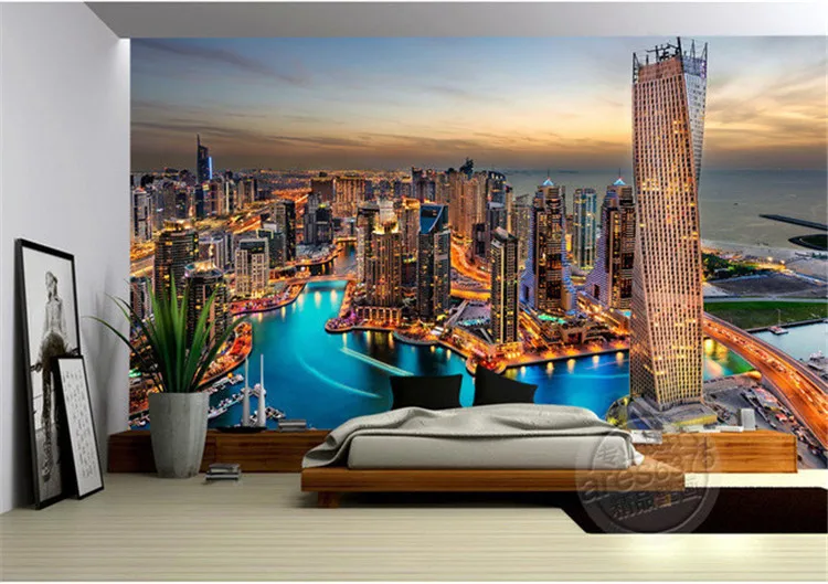 Us 81 63 35 Off Dubai City Night Wallpaper Custom Large Photo Charming Mural Wall Painting Art Room Decor Bedroom Ceiling Kid S In