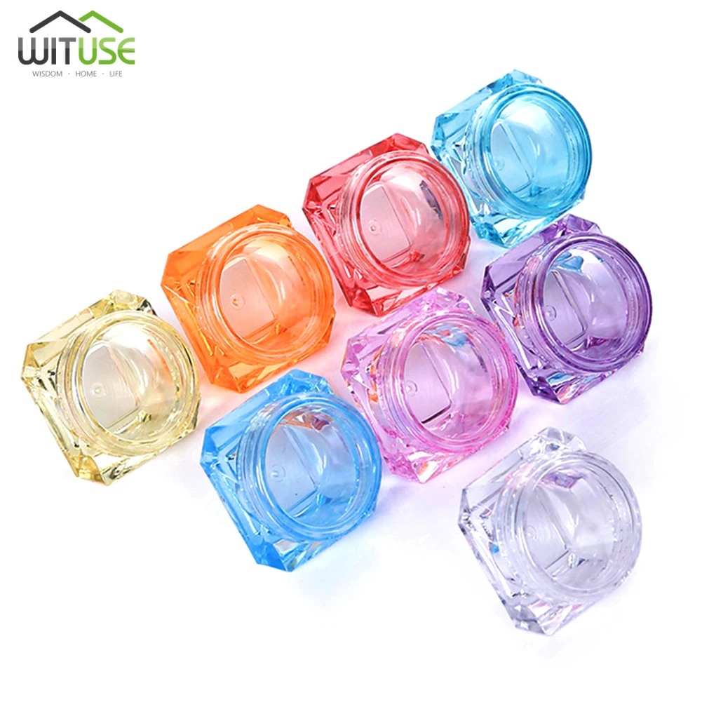

10PCS 8 Colors Plastic Refillable Makeup Diamond Jar 3g/5g Face Cream Cosmetic Container Lotion Empty Bottles Travel Bottles