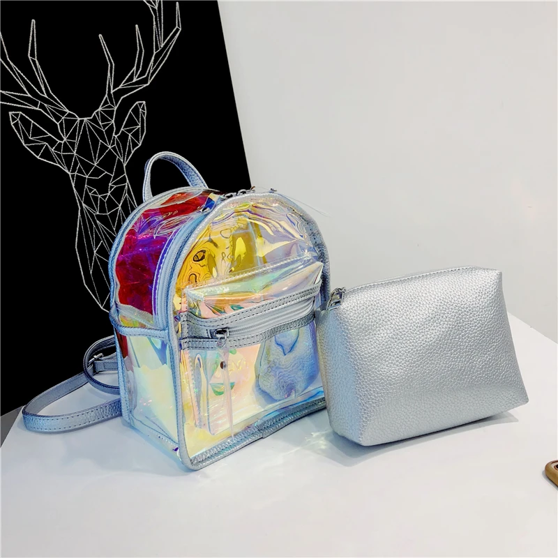 Летний мини-рюкзак для женщин прозрачный милый прозрачный Mochila дизайн рюкзак для девочек-подростков Высокое качество Kawaii голографическая сумка