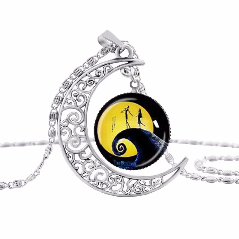 SUTEYI стиль ювелирные изделия Кошмар перед Рождеством винтажное ожерелье полый Луна цепочка со стразами ожерелье N-M18