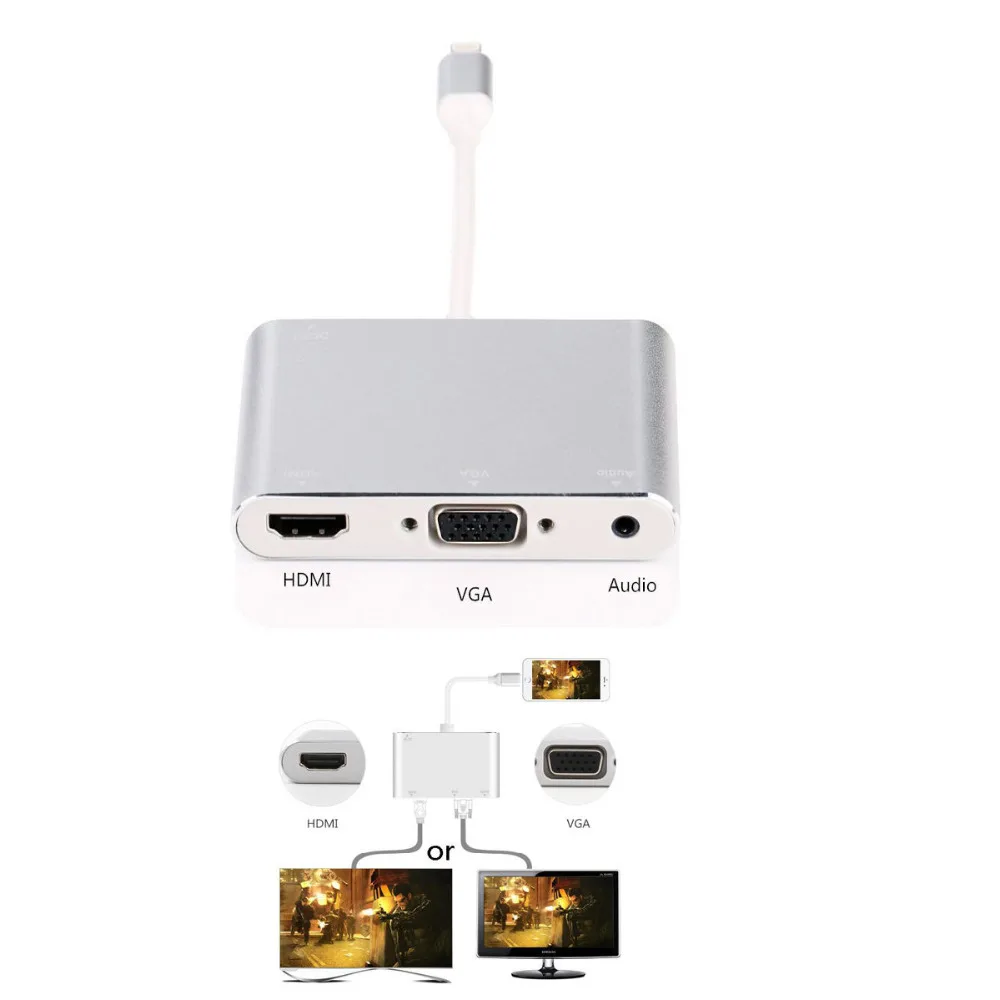 Подключи и работай HDMI Кабель адаптер для телефона аудио видео к ТВ проектору iPhone 8