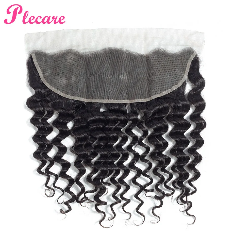 Plecare Lace Frontal Brazilian Deep Wave 13*4 Lace Frontal Closure 1 Pcs Natural Color Non-remy 100% Human Hair Extensions Plecare Lace Frontal Brazilian Deep Wave 13*4 Lace Frontal Closure 1 Pcs Natural Color Non-remy 100% Human Hair Extensions