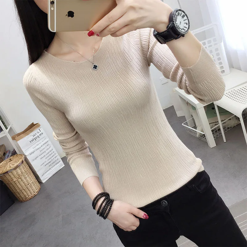 

han edition female long-sleeved round collar jacket render shirt sleeve short female knit sweater cultivate morality