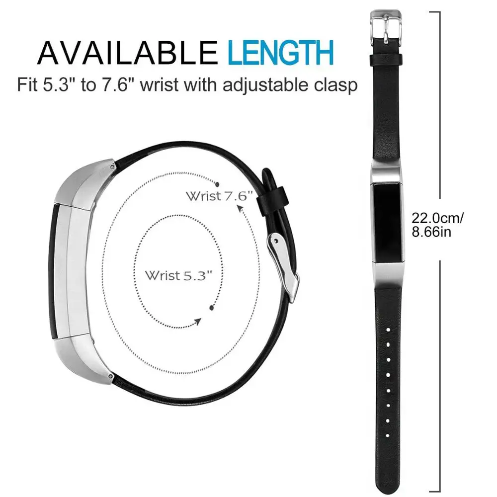 Роскошный браслет из натуральной кожи Для Fitbit Alta/Alta HR Tracker, высококачественный черный браслет