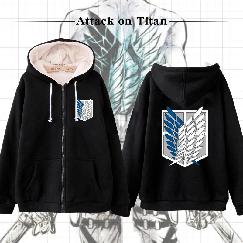 Coshome Attack on Titan Shingeki no Kyojin Cosplay Costumes Hoodie Winter Jacket For Men Women  (6)