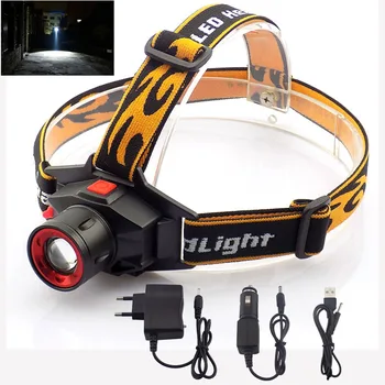 

Powerful Q5 LED Headlamp frontal Flashlight Rechargeable Battery Headlight Head Lamp Torch light Zoom for fishing Camping Hiking