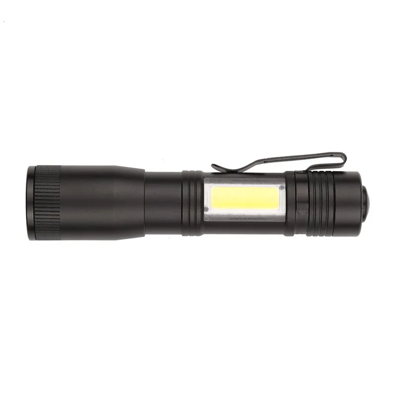 Портативный мини масштабируемый светодиодный фонарик Cree R5 + COB 2000 люмен 14500 AA
