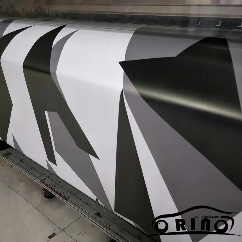 Black Grey White Vinyl Film Wrap-1