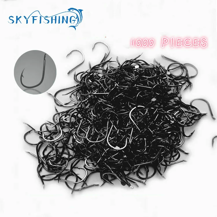 

wholesale 1000pcs fishing hooks with hole High quality Carbon Steel #1-#12 10 size choose Fly sea Fishing