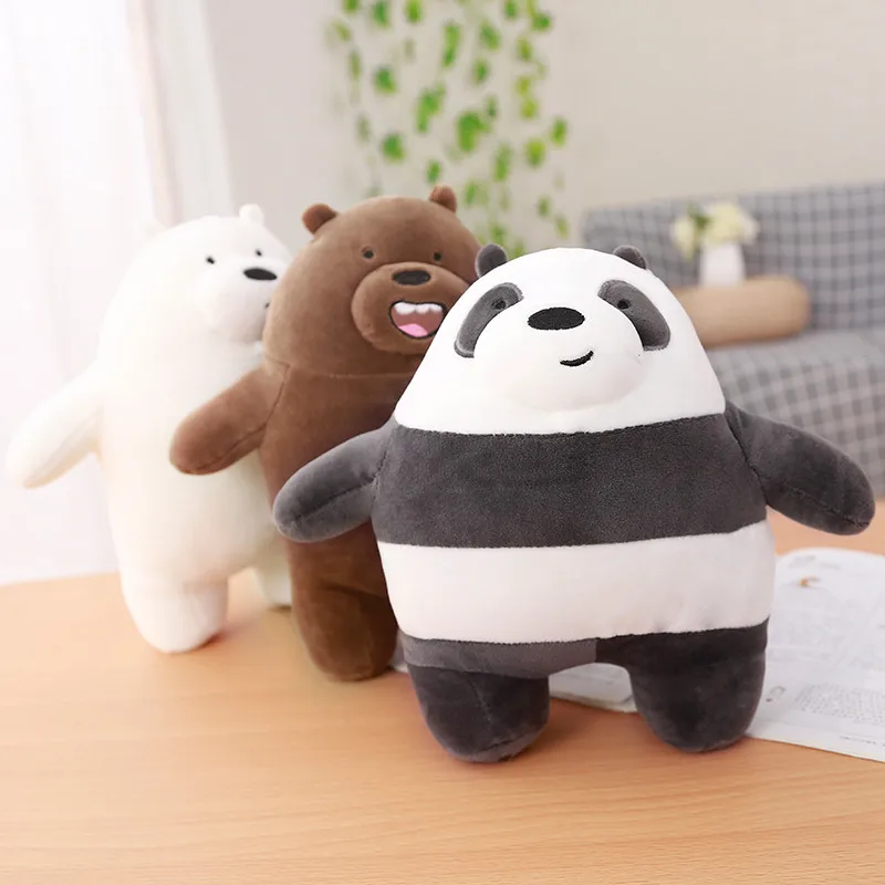 

1pc 30cm Kawaii Bare Bears Plush Toy Cartoon character soft Stuffed Toy Gray White Bear Doll Kids children Love Birthday Gift