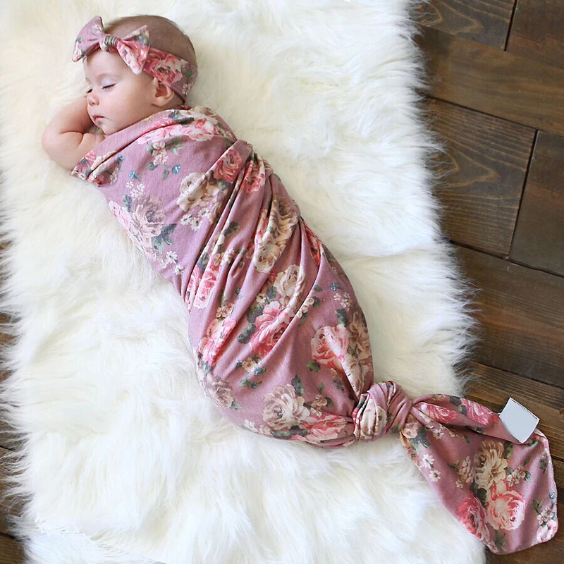 Для новорожденных, малышей, детей, для маленьких мальчиков и девочек, растягивающееся Пеленальное Одеяло, банное полотенце, восхитительный цветочный плед, набор пеленок+ повязка на голову/шапка