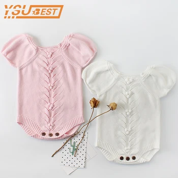 

New 2018 High Quality Baby Boy Knit Romper Baby Girls Cute Rompers Toddler Brand Spring Suspender Infant Lovely Knitting Romper