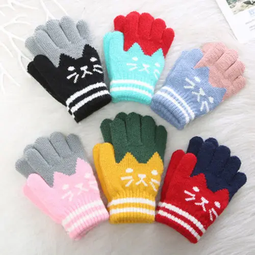 1 пара теплых перчаток, милые перчатки для маленьких мальчиков и девочек, зимние перчатки для детей, От 4 до 8 лет для мальчиков и девочек