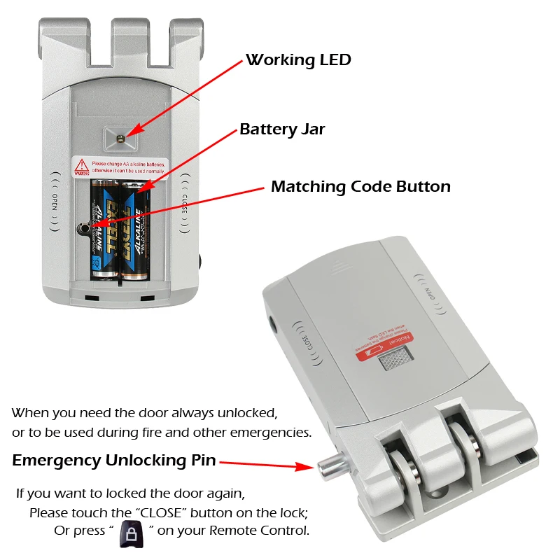 RAYKUBE Электрический дверной замок с беспроводным управлением с пультом дистанционного управления открытый и закрытый Умный Замок безопасности двери Простая установка R-W03