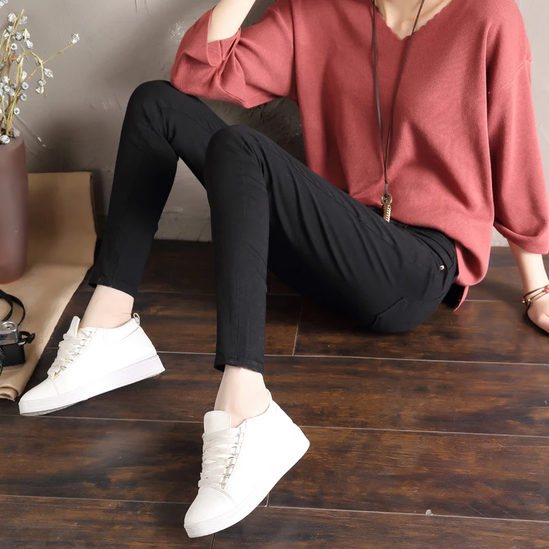 Woman High Elastic Stretch Jeans female denim skinny pants 2019 New Jeans Women black White Jeans High Waist Jeans 3641 50 Woman High Elastic Stretch Jeans female denim skinny pants 2019 New Jeans Women black White Jeans High Waist Jeans 3641 50