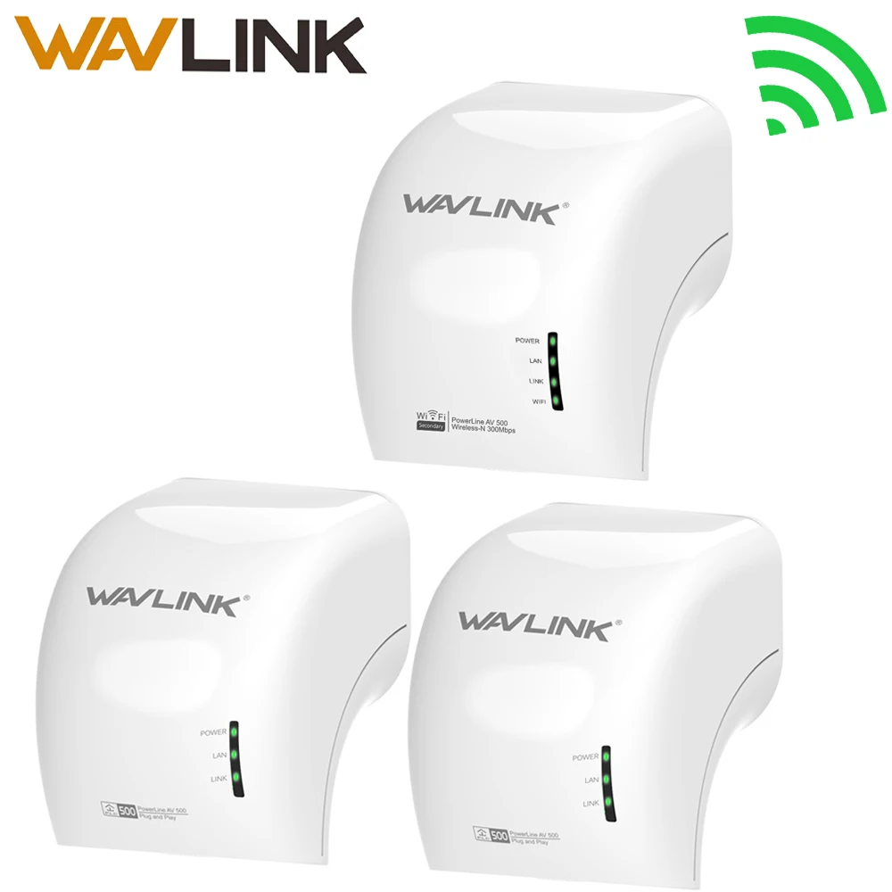 Wavlink 3 PCS 500Mbps Power line adapter extender High speed