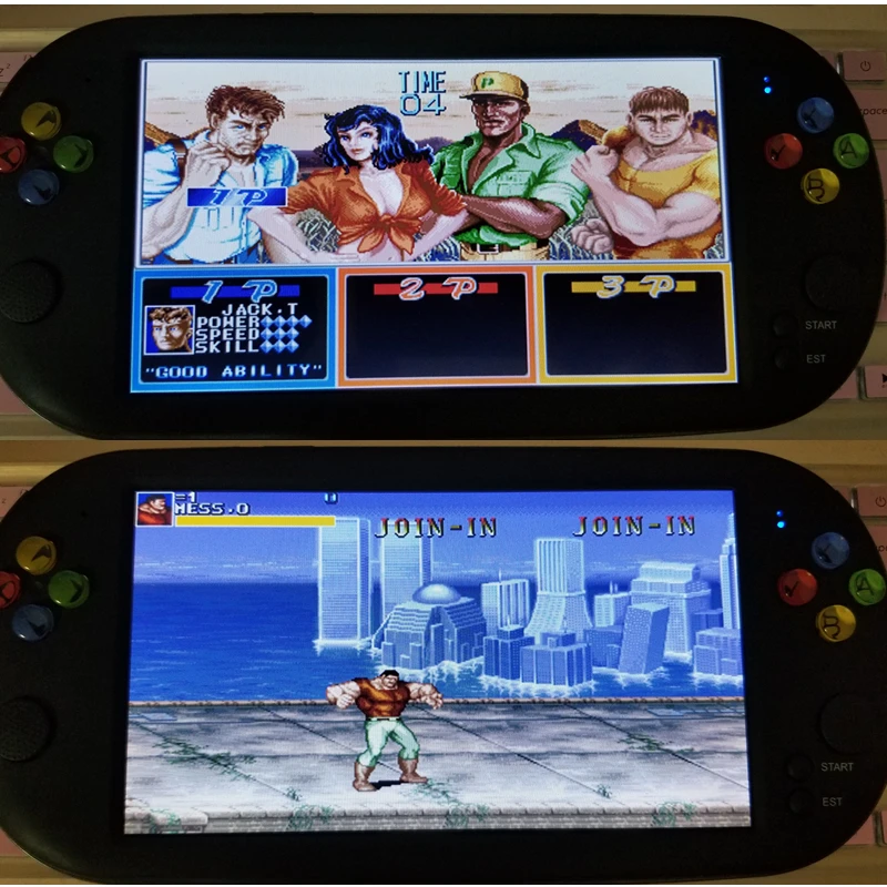 Новейшая 7 дюмовая игровая консоль портативная поддержка neogeo Аркада видео игр с 1500 бесплатной ретро мини-игры 8 бит 16/32 бит консоли