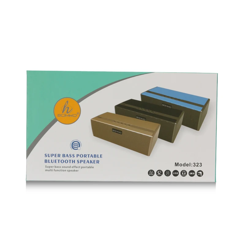 SOMHO S323 Bluetooth беспроводной динамик супер бас портативный динамик s с fm-радио