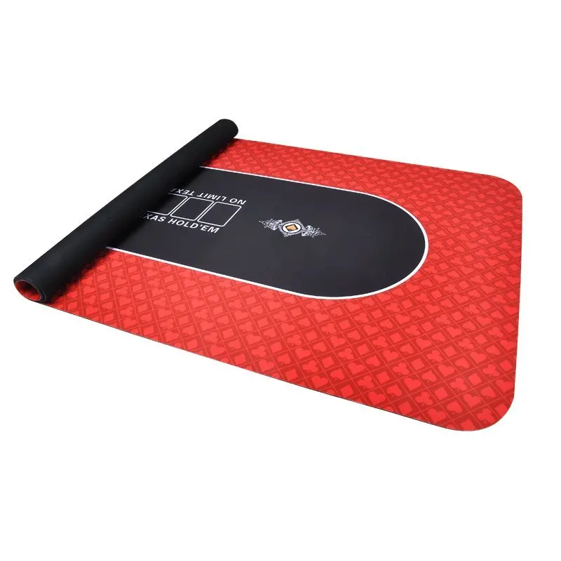  Poker Mat Table Cloth Rubber Gaming Red 1.8*0.9m