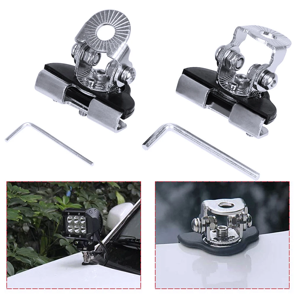

LED Work Light Mount Bracket Clamp Holder for Offroad SUV ATV 4WD Universal Pillar Hood Adjustable Mounting Bracket 2 pcs