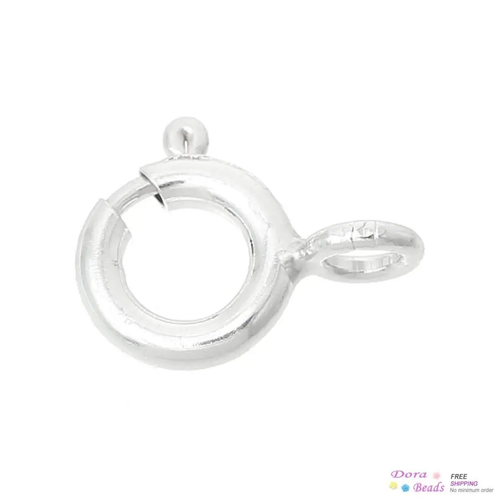 DoreenBeads 925 Sterling Silver Spring Ring Clasps Necklace Parts
