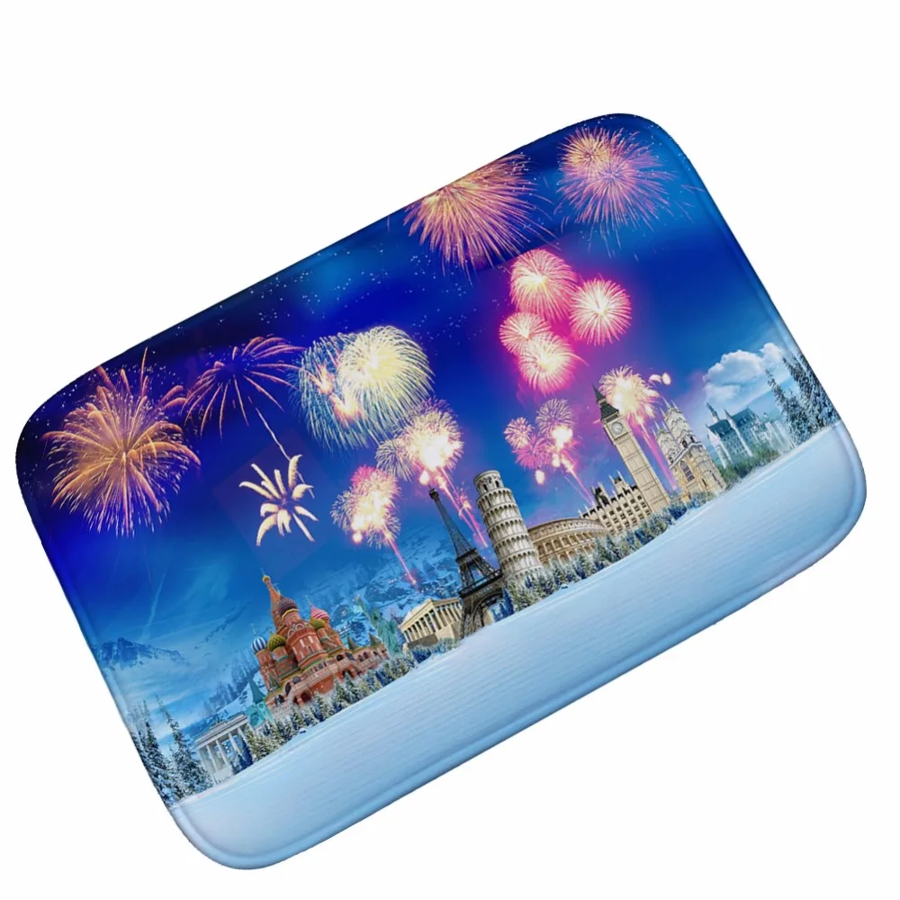 MDCT Fuochi D artificio Colorati Disegno Benvenuto Zerbini Zerbini Porta Della Cucina Disimpegno Buon Natale Capodanno Decor Tappeti Piano in MDCT Fuochi