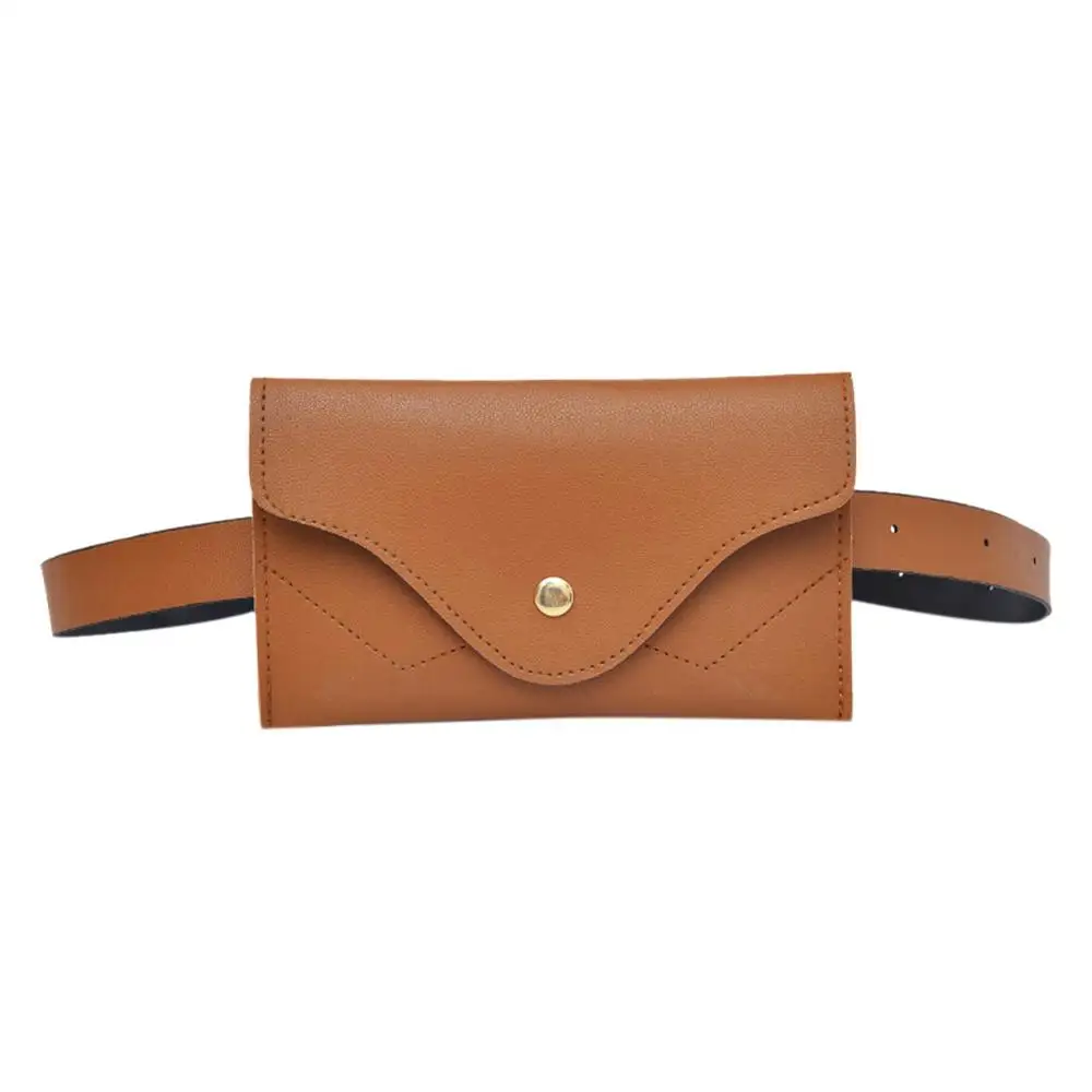 Модная женская поясная сумка, качественная сумка из искусственной кожи на ремне, однотонная сумка для женщин, женская винтажная поясная сумка, поясная сумка, кошелек для монет - Цвет: Light Brown
