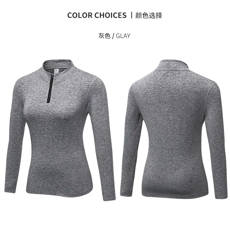 Autumn Yoga Jacket with Velvet Yoga Shirt Female Exercise Suit Long-sleeved Tight Collar Zipper Sports Shirt Running Jacket7