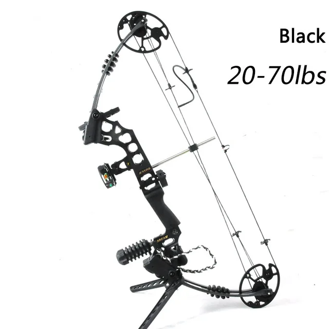 Best price at $215 Cheap Hunting bow & arrow set compound bow + Peep hole,5-pin sight,bow rest,Rubber,stablizer,Dampers,String silencer,Wrist sling